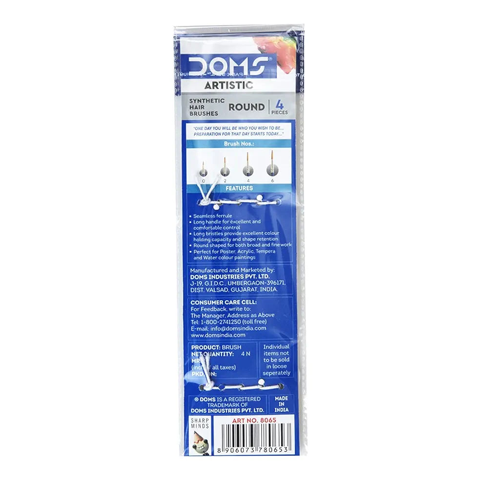 DOMS 8065 SYN RND BRUSH SET4 DOMS 8065 SYN RND BRUSH SET4
